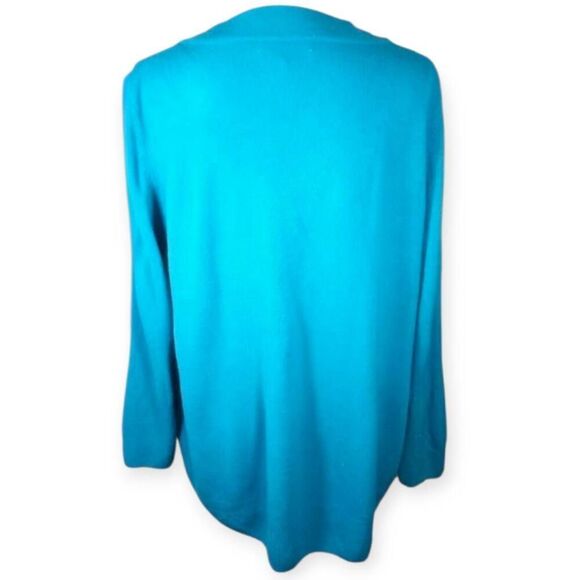 CAROLYN TAYLOR TURQUOISE VNECK JEWELD SWEATER SZ.2X EUC. - Picture 4 of 7